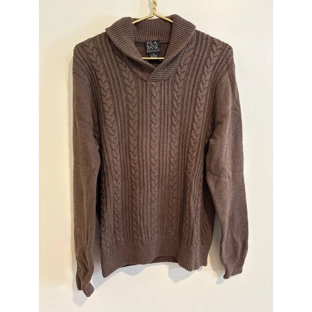 Jos A Banks Brown Knit men’s sweater Cowl Neck